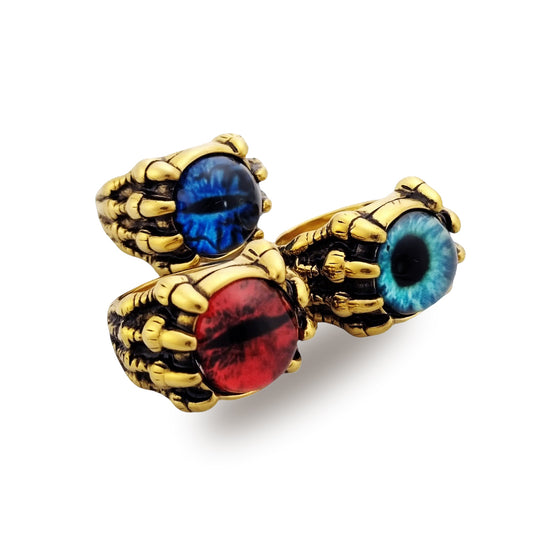 Men's Vintage Evil Eye Ring – Gothic Punk Titanium Steel Statement Jewelry